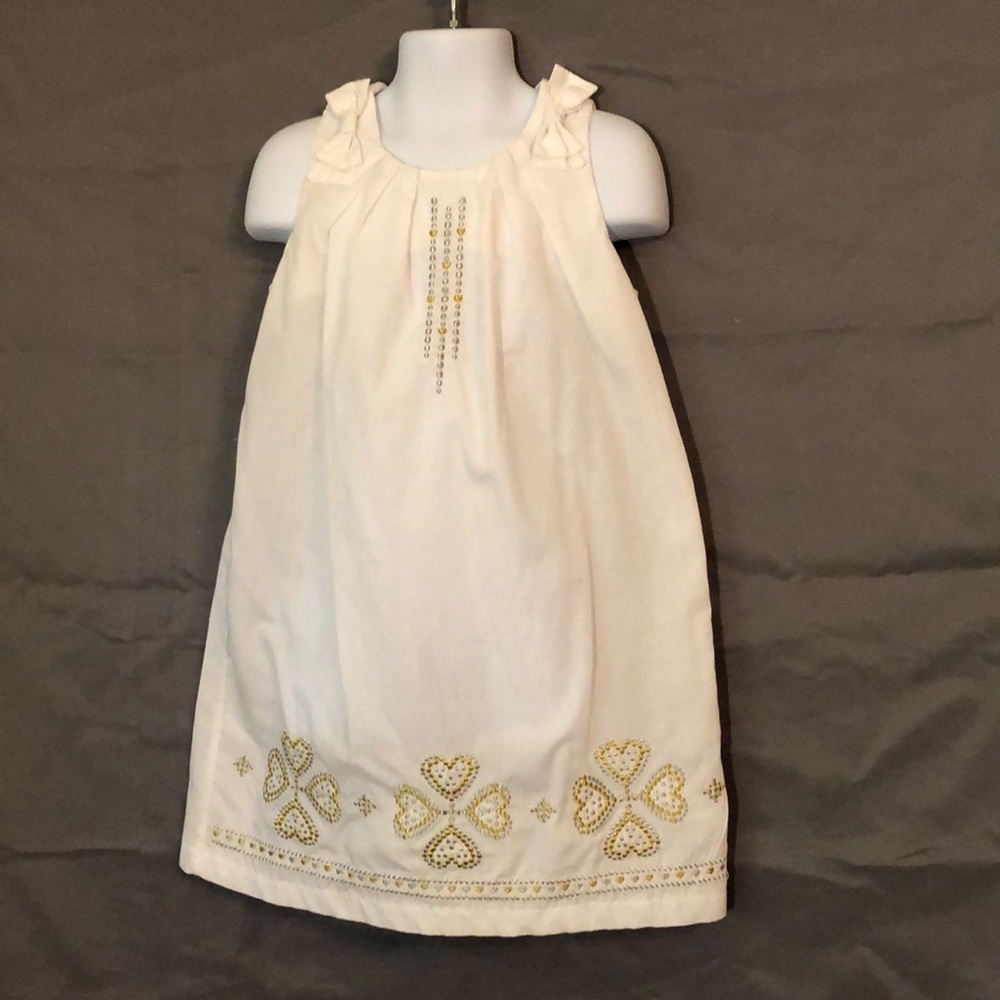 White Dress with gold & silver accents